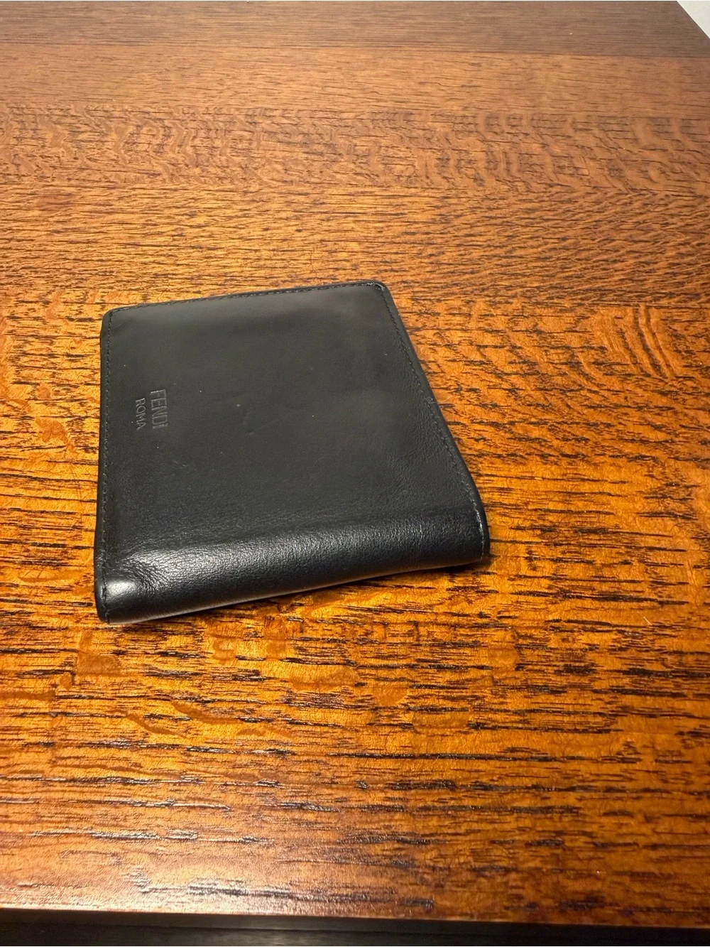 Fendi Bag Bugs Monster Eyes Black Leather Bifold Wallet with Box and COA